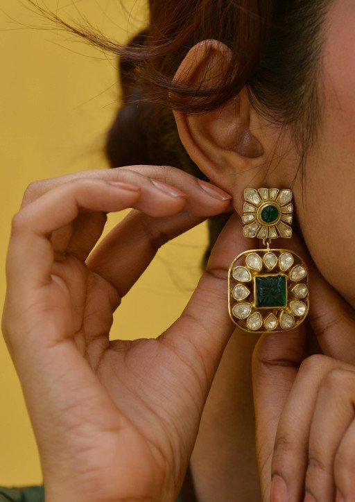 Amethyst Emerald Cut Earrings in exquisite design.